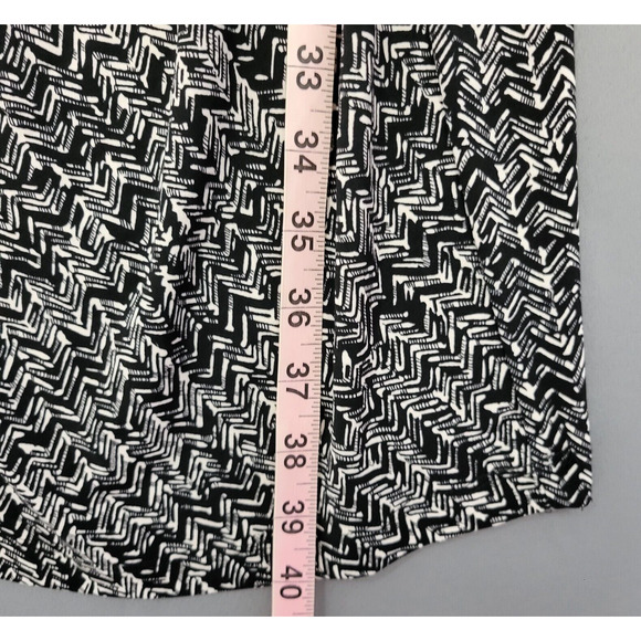 Peter Nygard Runched Sheath Dress Womens 10 Black White Sleek Modern Polished - Picture 8 of 11